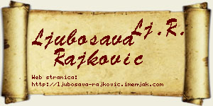 Ljubosava Rajković vizit kartica